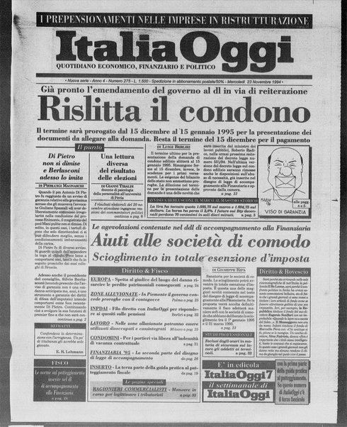 Italia oggi : quotidiano di economia finanza e politica